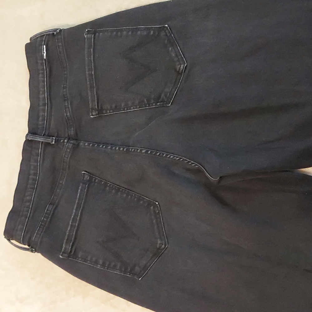 Mother High Waisted Pointy Study Nerdy jeans in black denim. Womens Size 33 - Picture 13 of 14